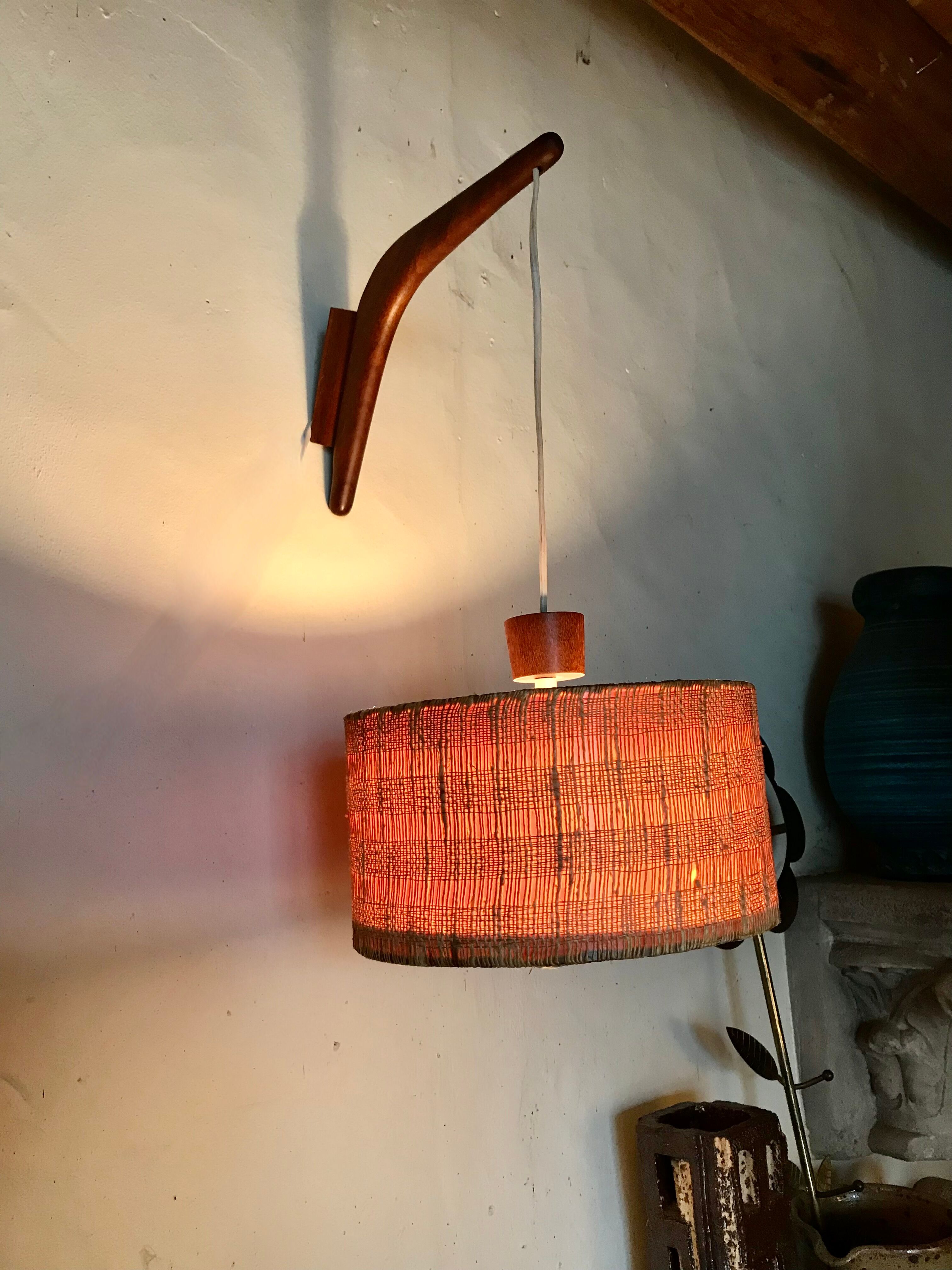 Teak wall lamp, 1950