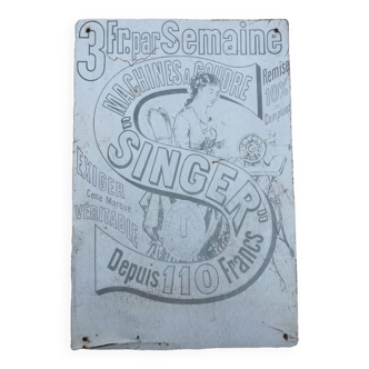Plaque en métal singer