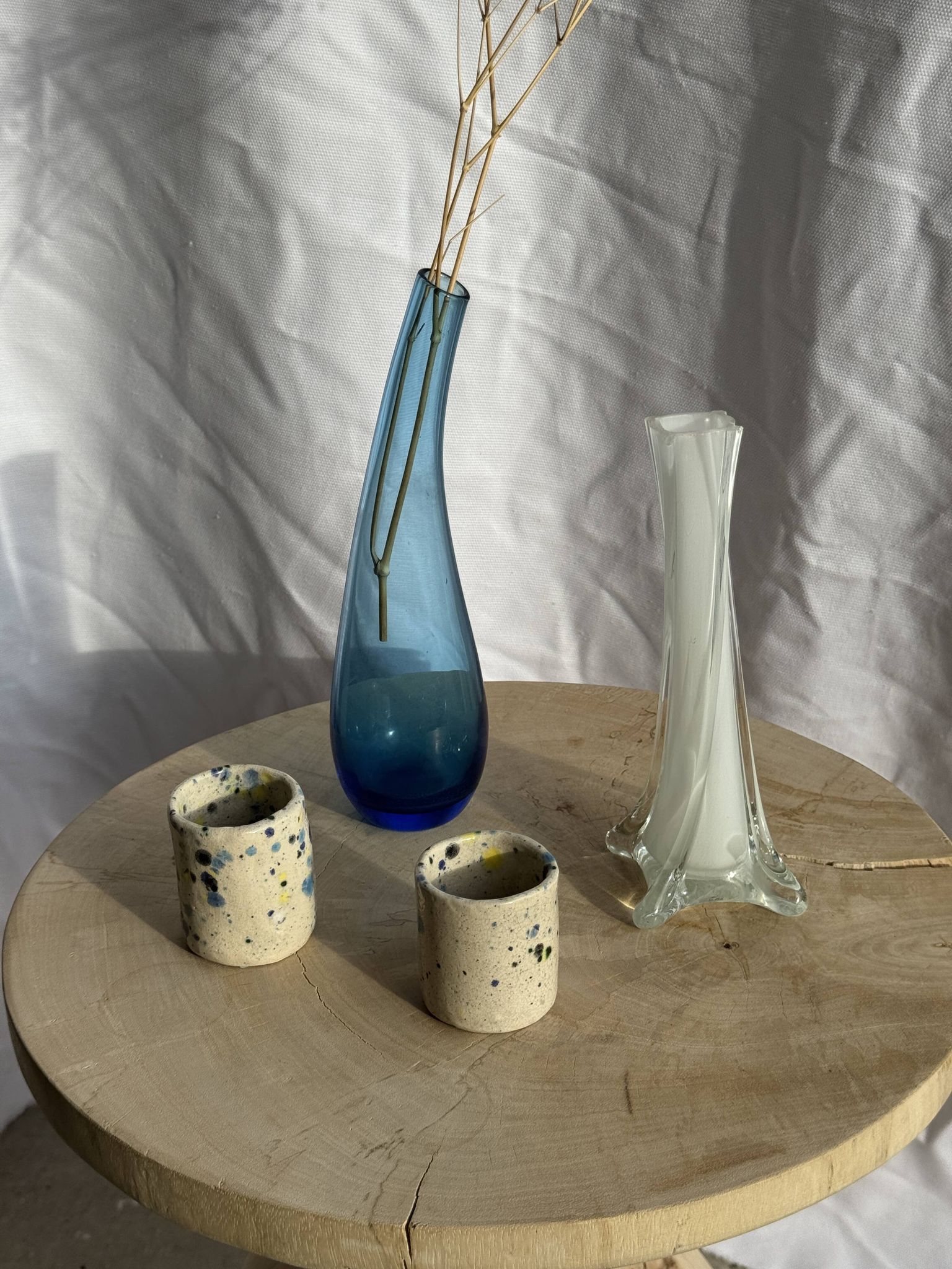 Blue soliflore vase H25 D7