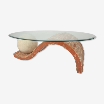 Magnussen Ponte Mactan Stone or Fossil Stone Coffee Table, 1980s