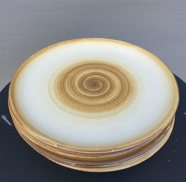 Set 5 plates longchamp 1970 spiral pattern diam24
