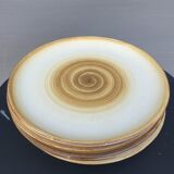 Set 5 plates longchamp 1970 spiral pattern diam24