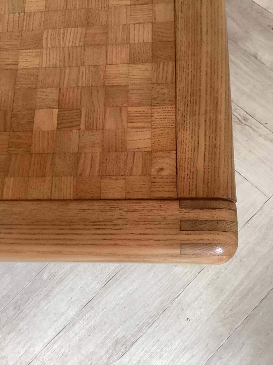 Table basse scandinave, design 1970, en bois de chêne