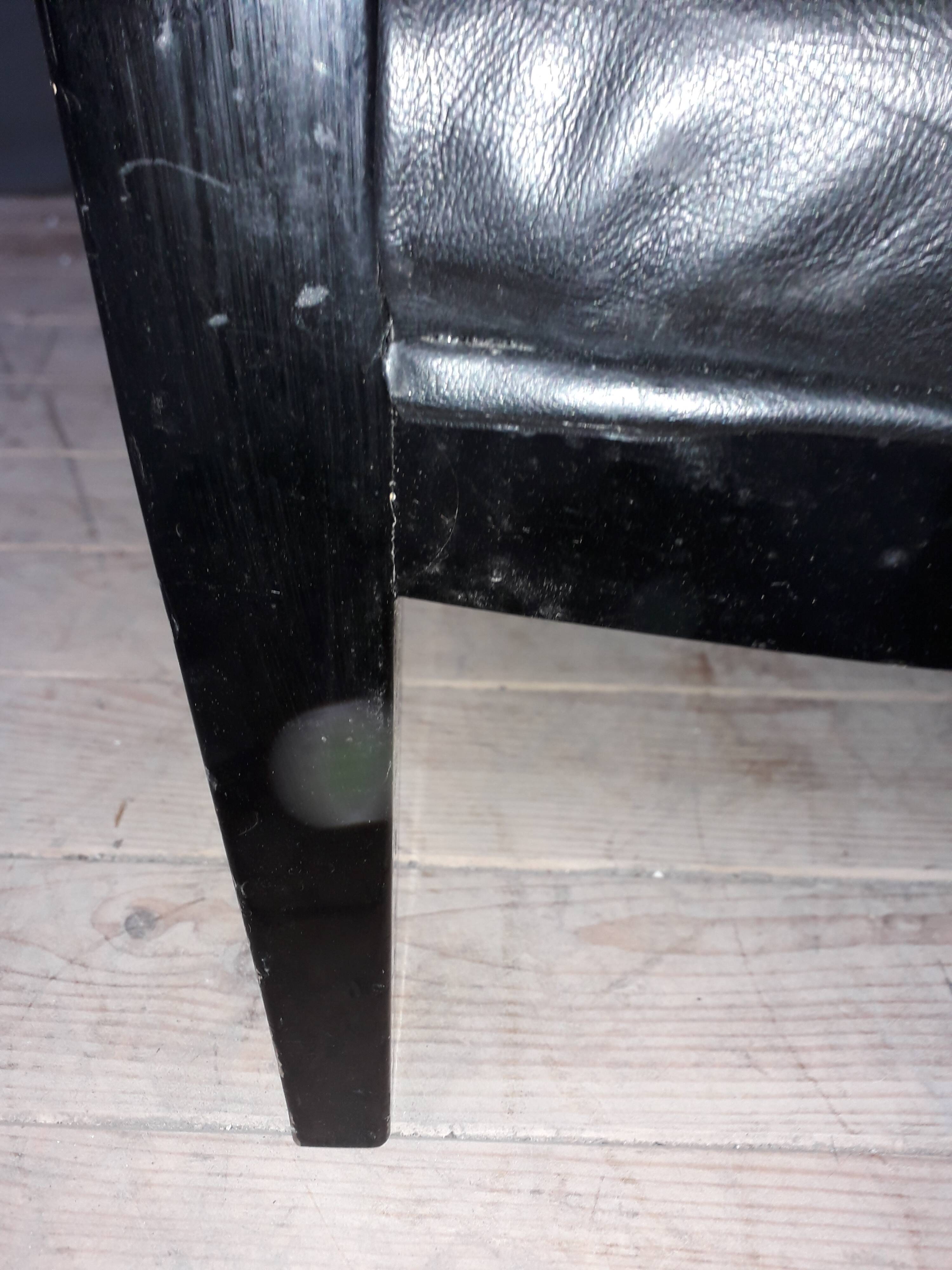 Modern black leather armchair