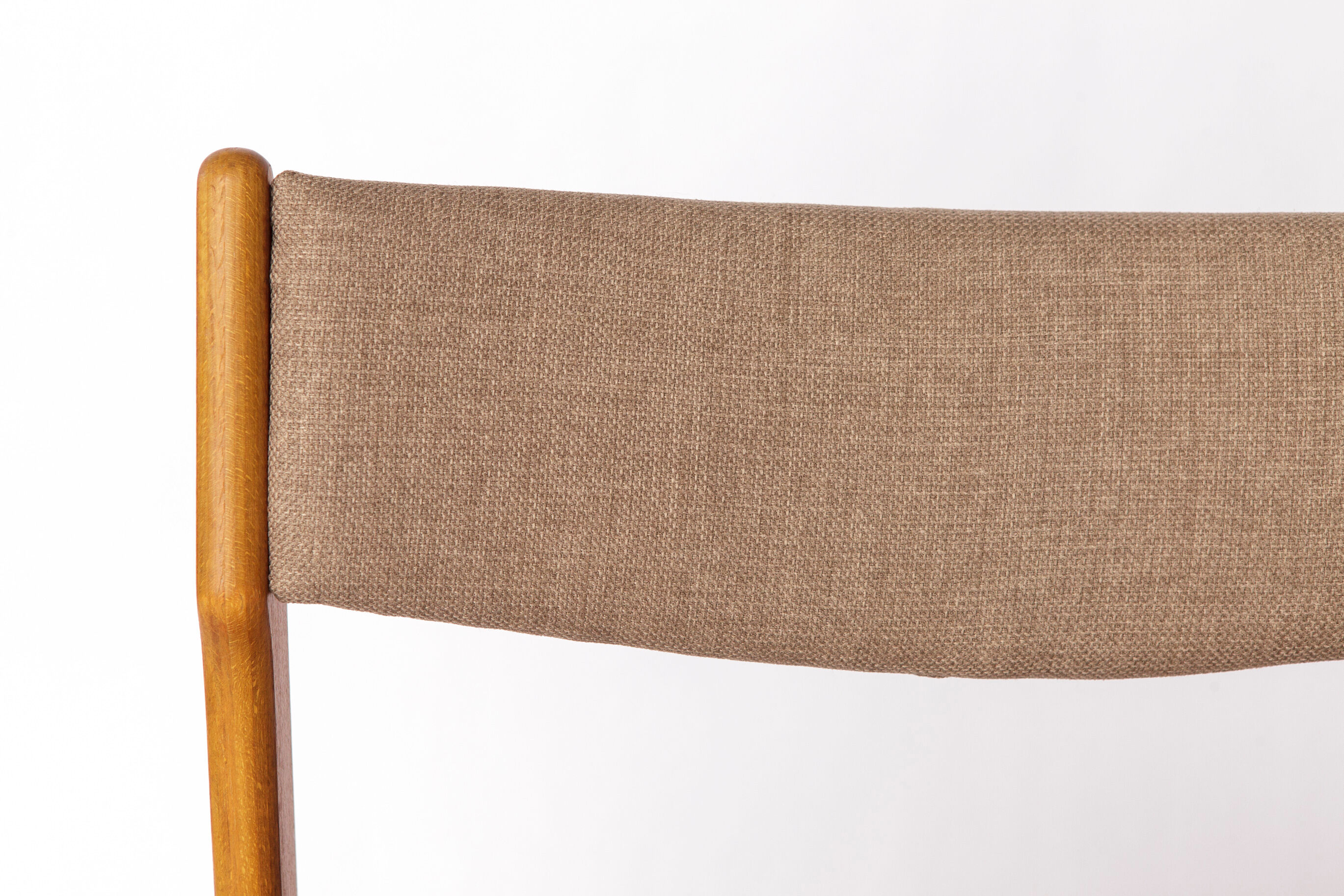 1 of 4 Vintage Danish Teak Dining Chair – 1960s, Reupholstered in Grey