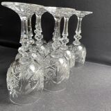 10 Bohemian cut crystal wine glasses