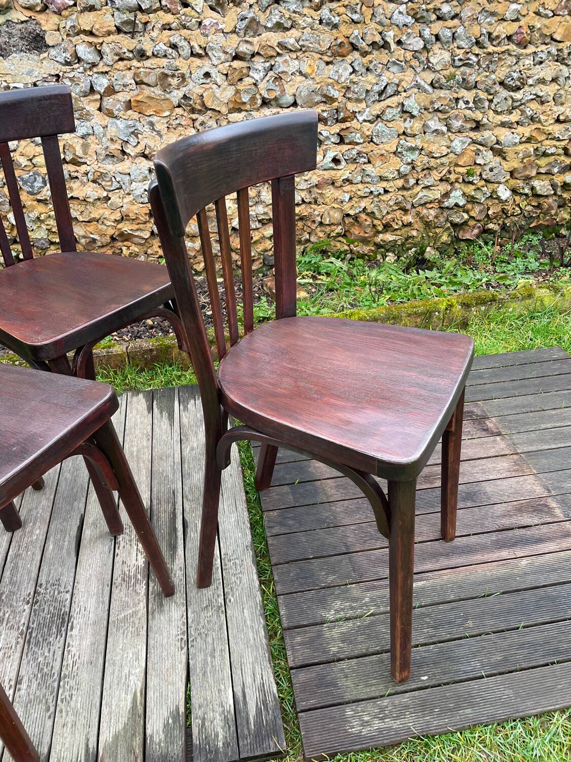 4 vintage Baumann bistro chairs 1960