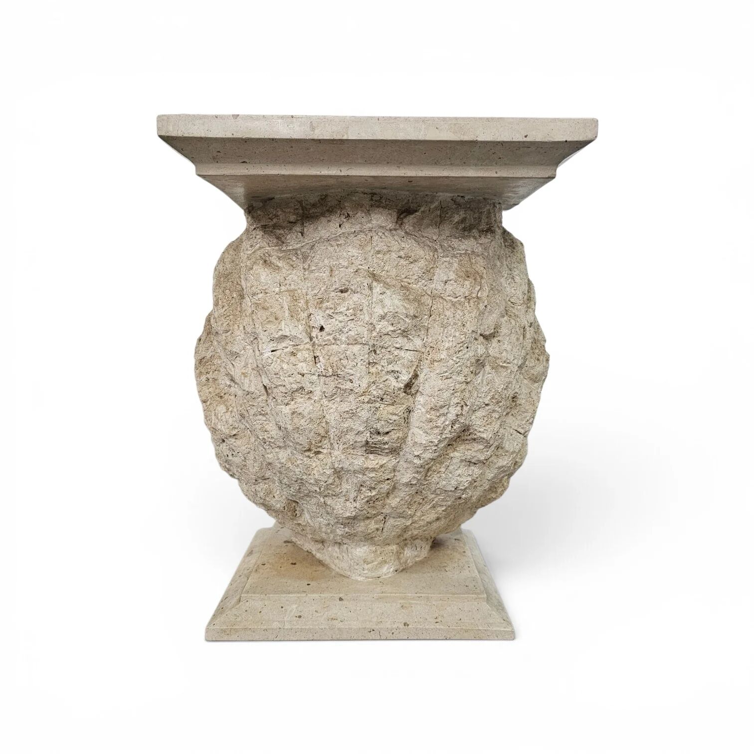 Magnussen Ponte shell-shaped console or table base with original glass top