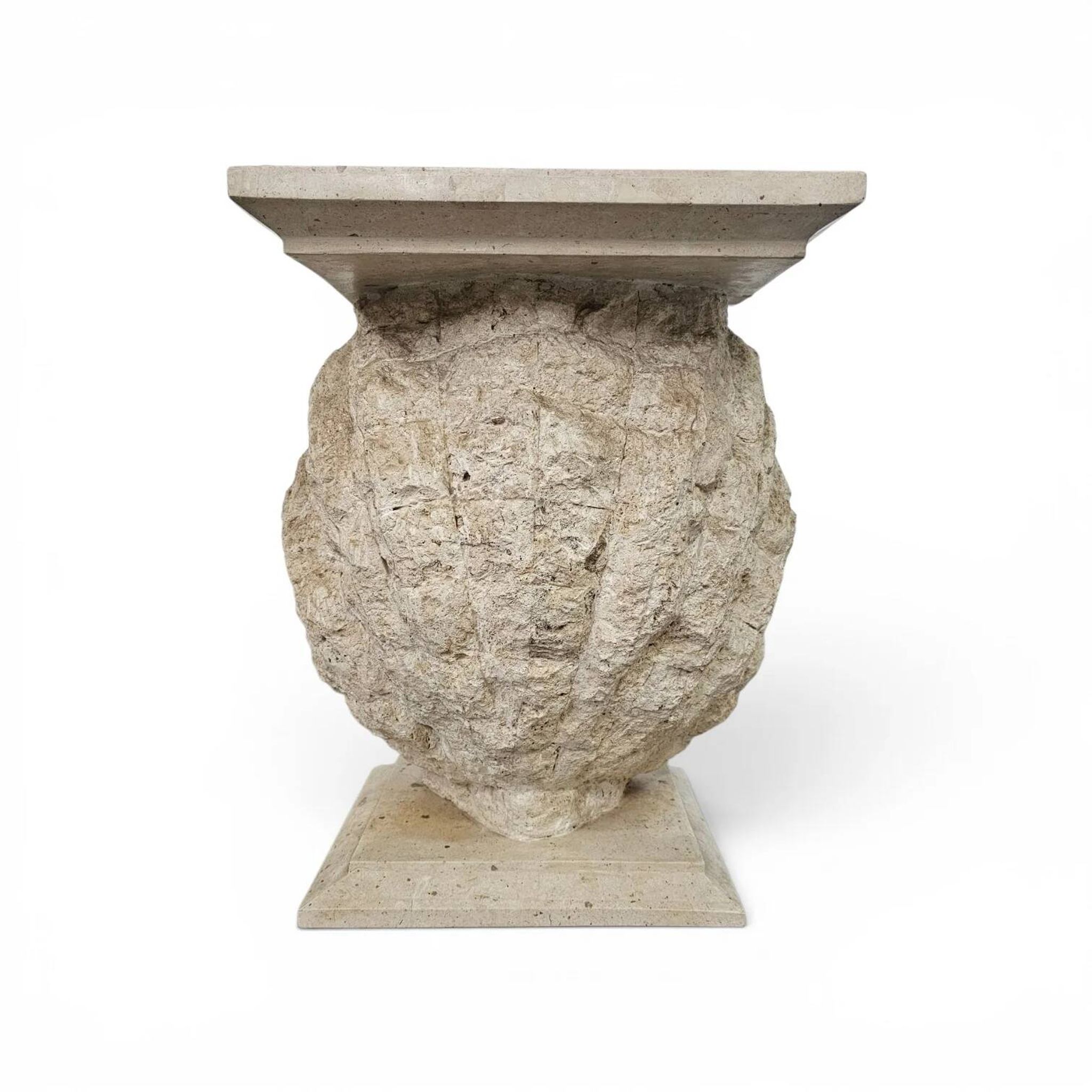 Console ou base de table en forme de coquillage Magnussen Ponte avec plateau en verre d'origine.