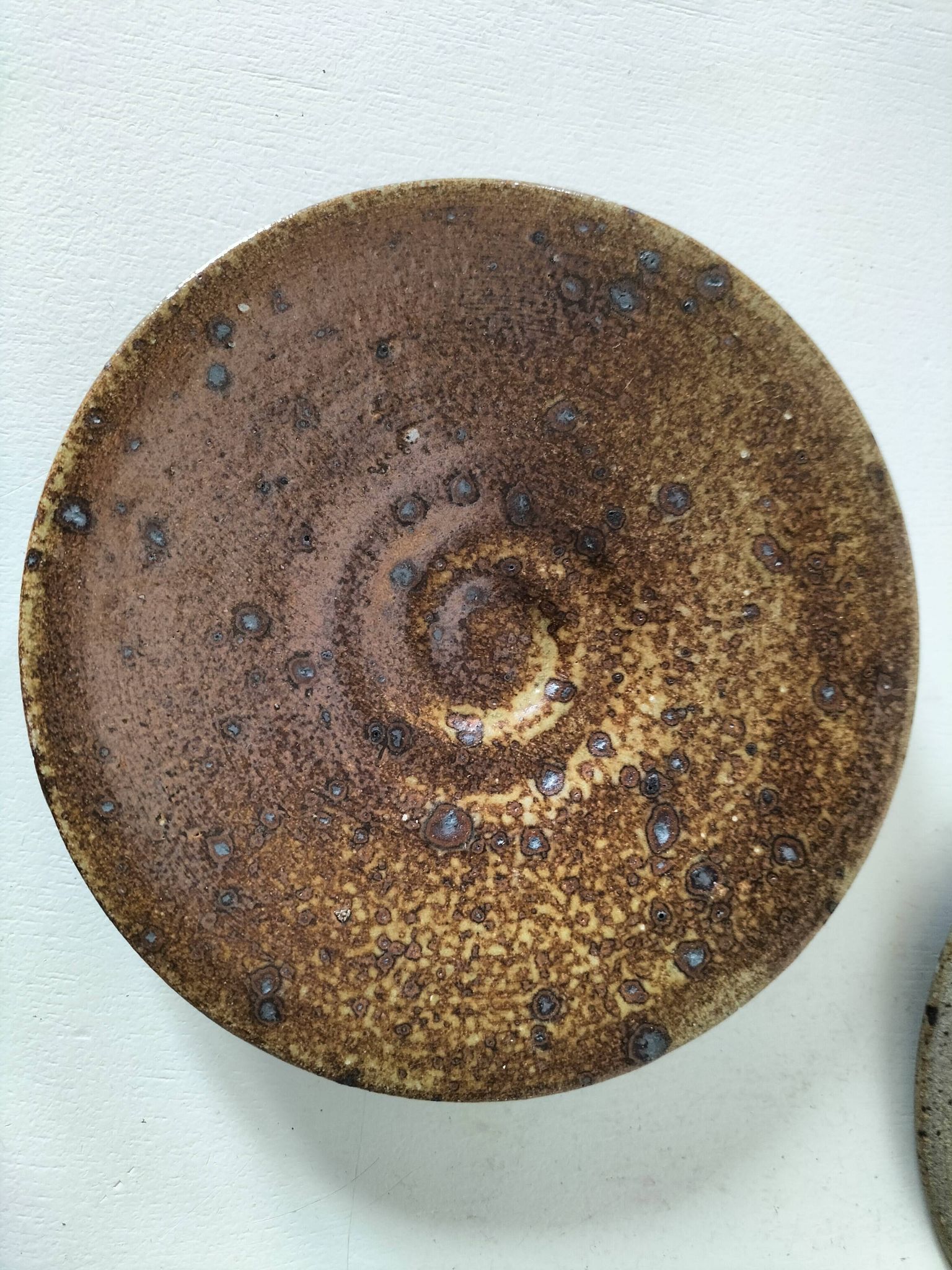 Trio de tasses et soucoupes en grès pyrité - Charles Gaudry, Puisaye