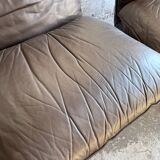 Michel Cadestin 1970s Dark Brown Leather 4-Piece Modular Sofa for Airborne