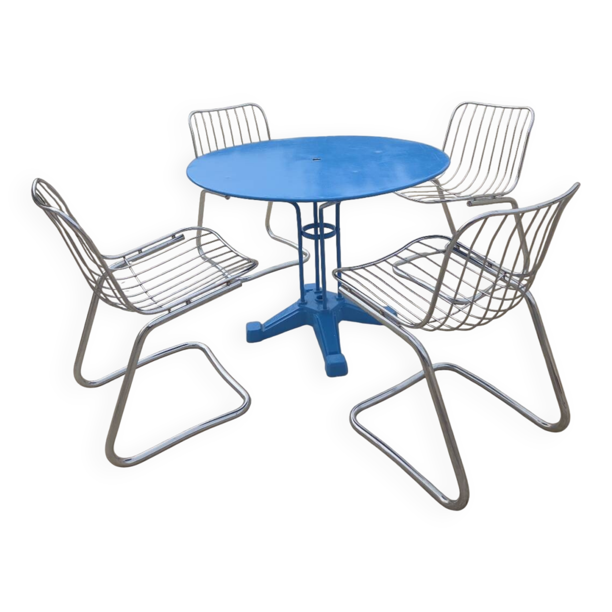 Set of 4 metal chairs by Gastone Rinaldi (without signature)