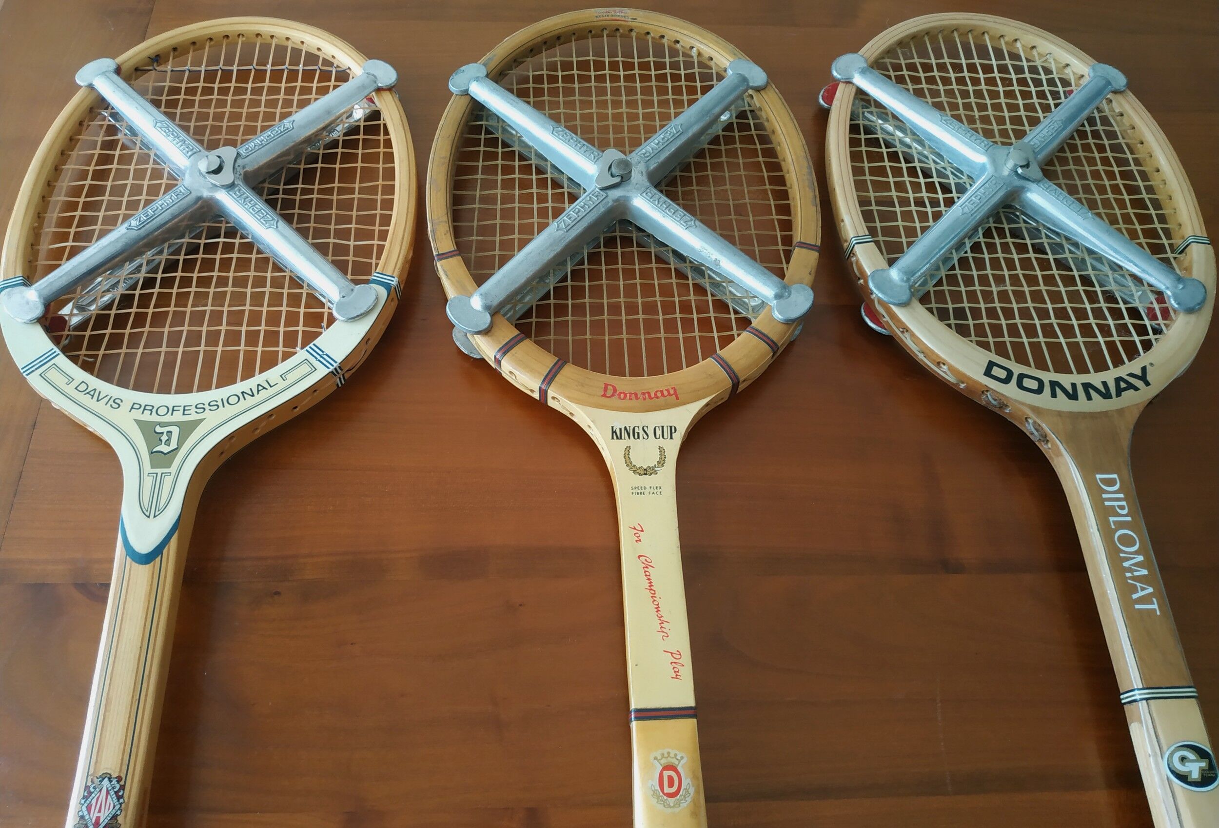 3 tennis wooden rackets 1950/1960