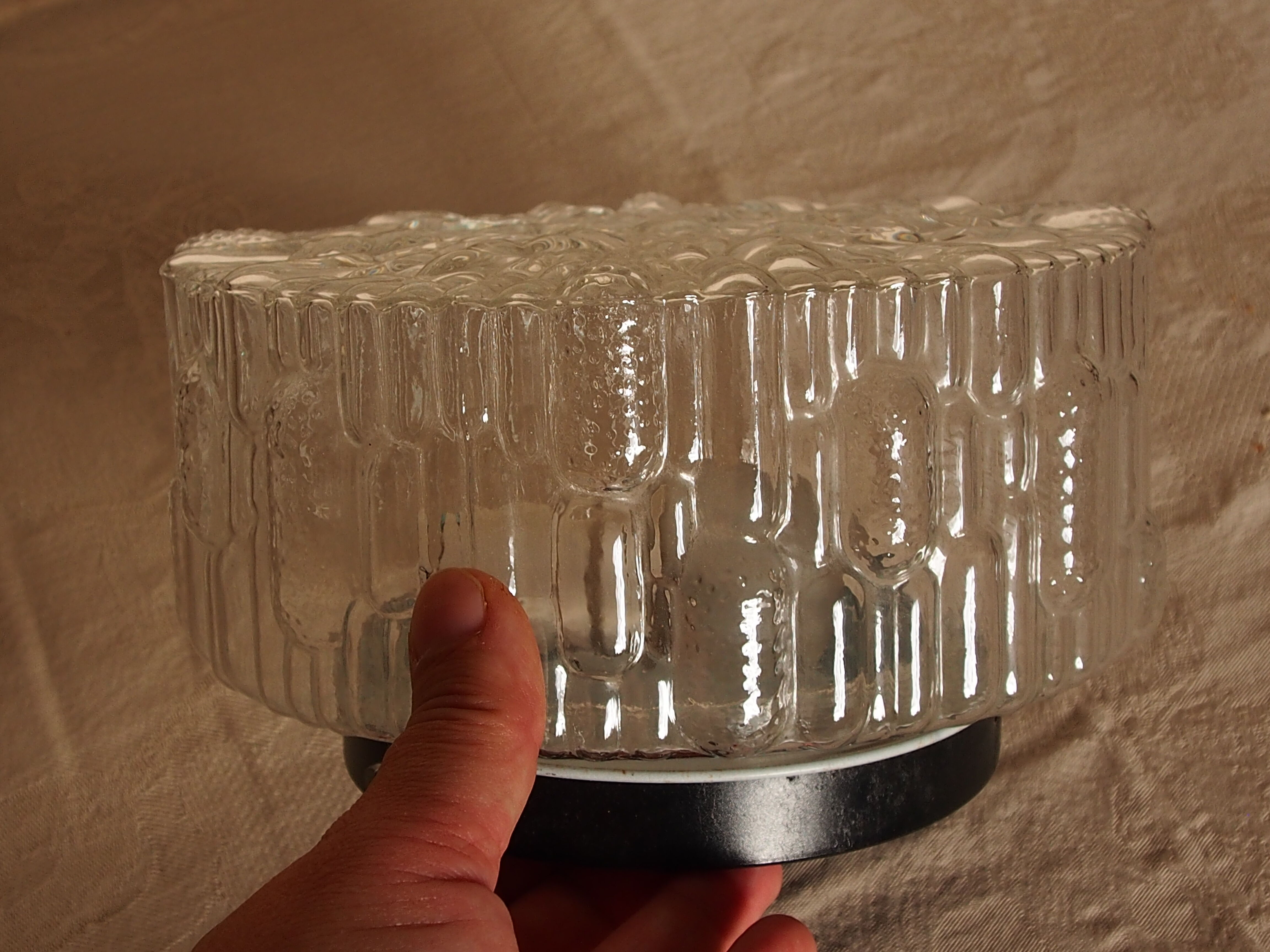 Vintage molded glass ceiling lamp