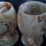 Jade egg cups and bowl 70'