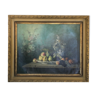 Large still life HST framed and signed late NINETEENTH CENTURY
