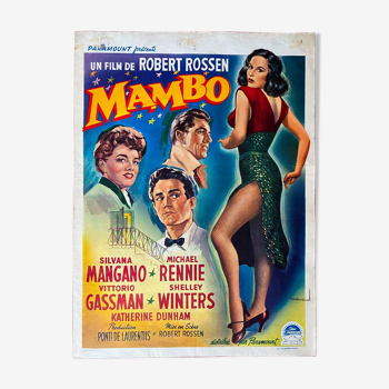 Affiche belge "Mambo" vittorio gassman, silvana mangano, michael rennie 1954