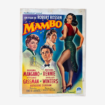 Belgian poster "Mambo" vittorio gassman, silvana mangano, michael rennie 1954