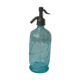 Turquoise blown and twisted glass siphon, Belle Epoque period, tin cap dated 1925, Boyer and Brush, Terre noire