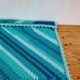 Vintage turquoise and lagoon blue crochet children's blanket