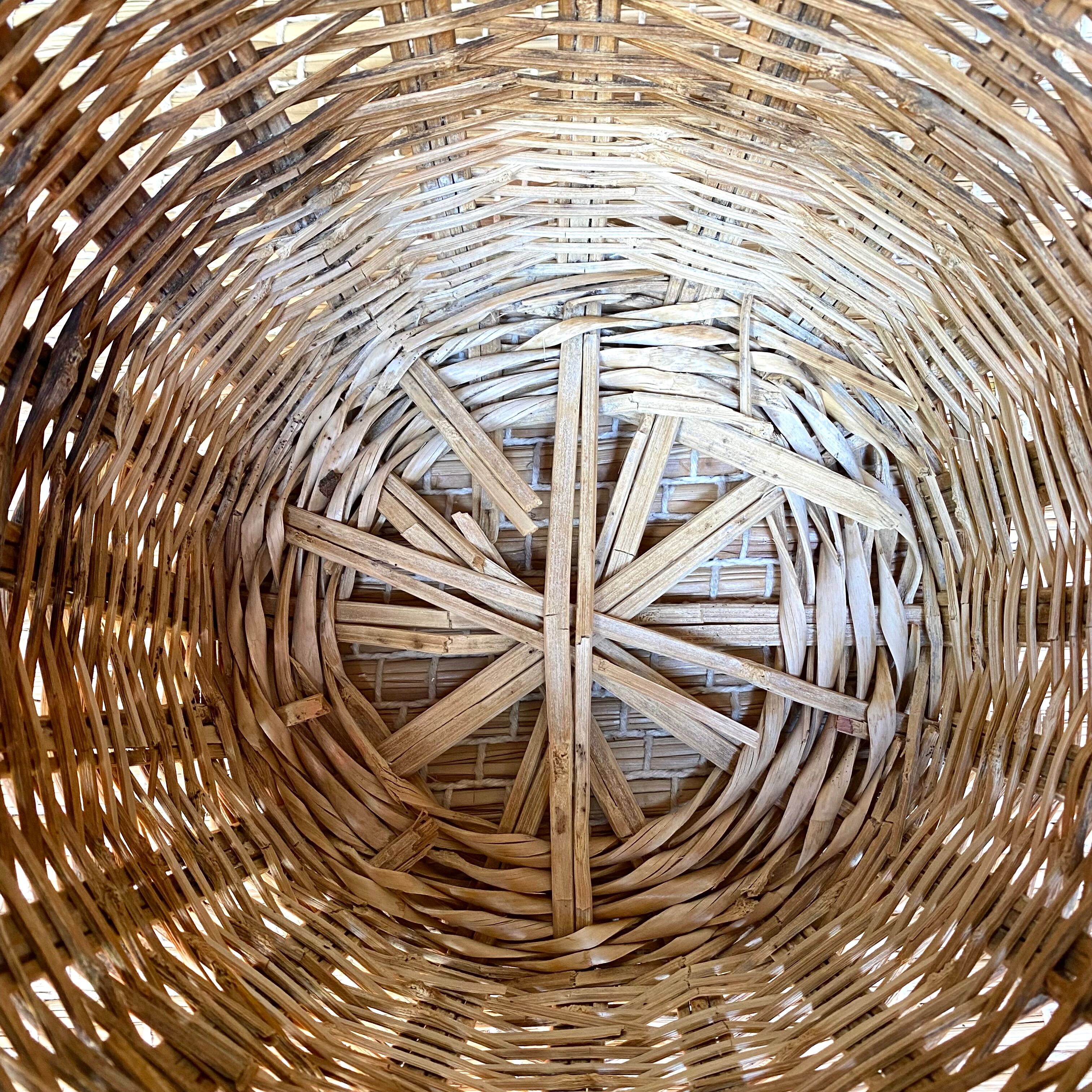 Wicker basket planter