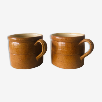 Lot de 2 mugs en grès