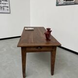 Solid walnut farmhouse table with spindle legs