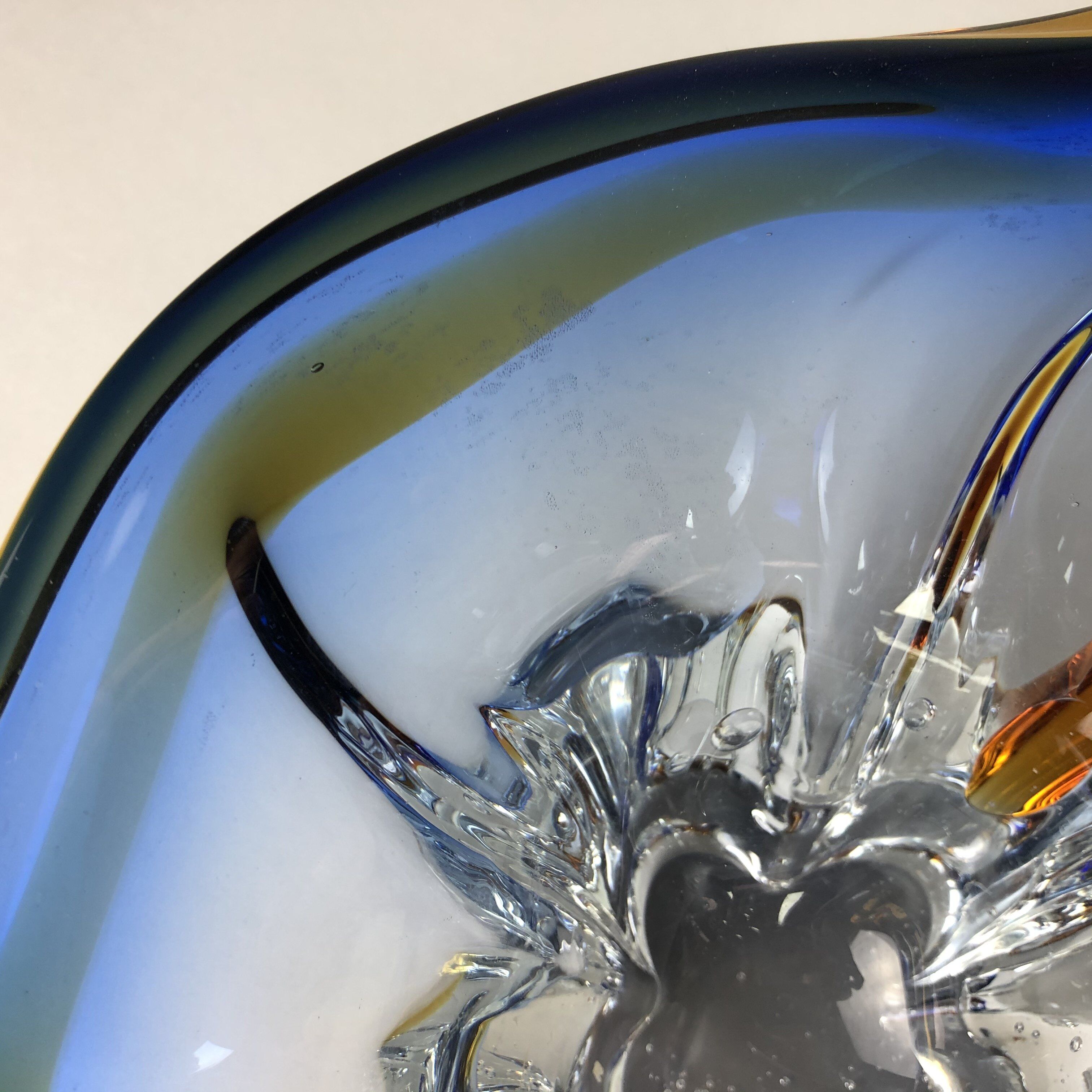 Bohemian art glass bowl, 1960's