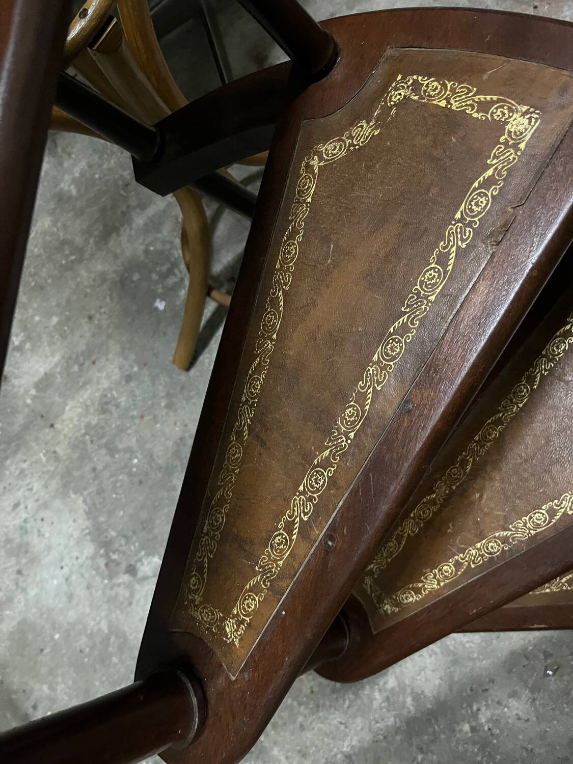 Victorian Leather Library Staircase, England