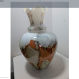 Italian vase Stelvia Empoli in amber marbled glass, 1960s.