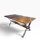 Vintage chrome coffee table with ceramic accent.