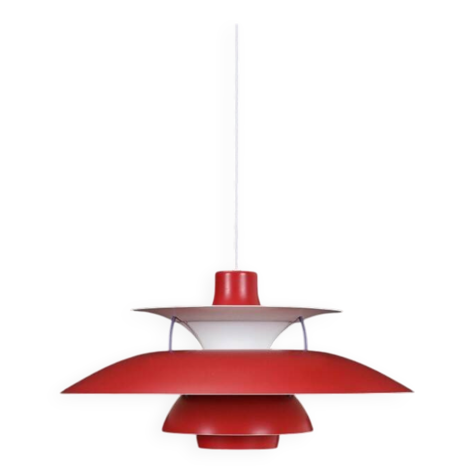 Louis Poulsen / Poul Henningsen “PH 5” pendant lamp / red / mid-century / Danish modern design / PH5