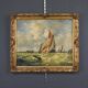 Tableau "Sailboats in Rough Seas" signed Albert Hess – Mid 20th century