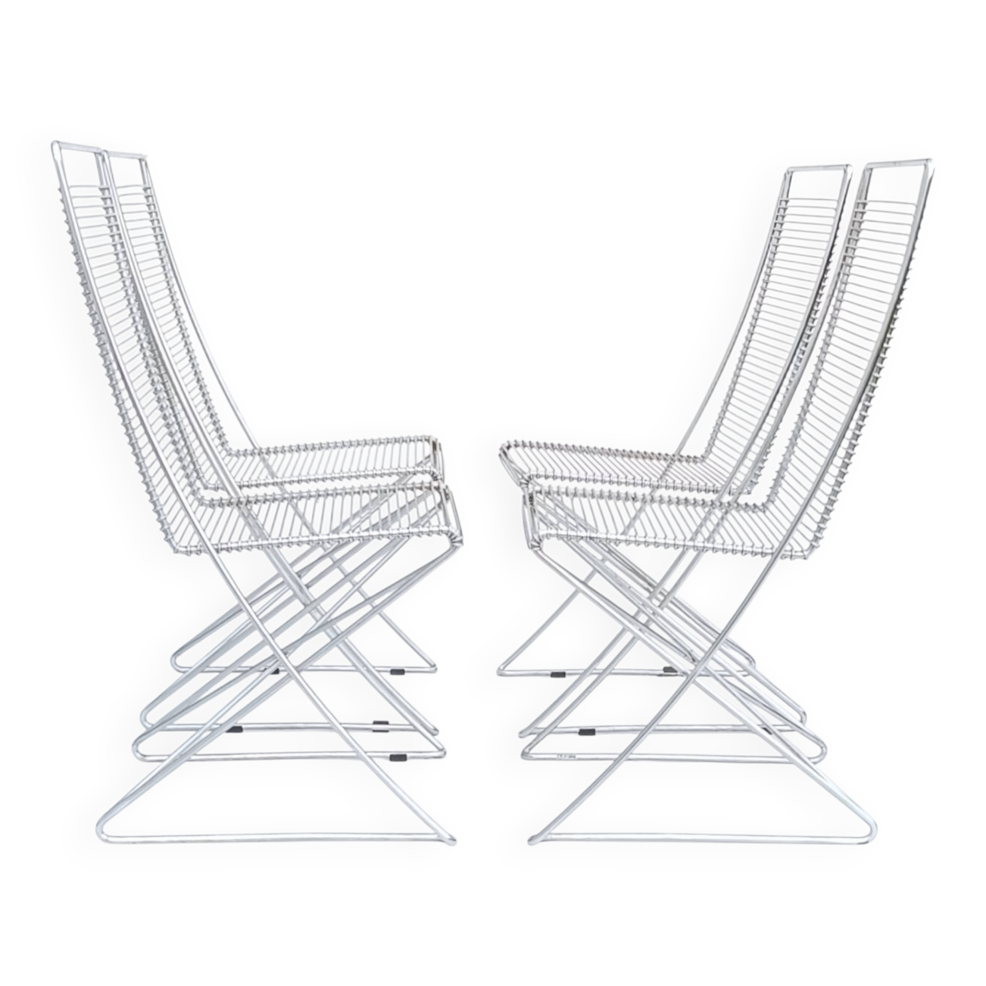 4 wire chairs by Till Behrens for Schlubach