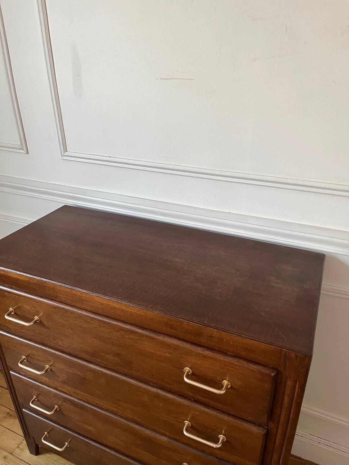Commode en bois massif vintage années 60