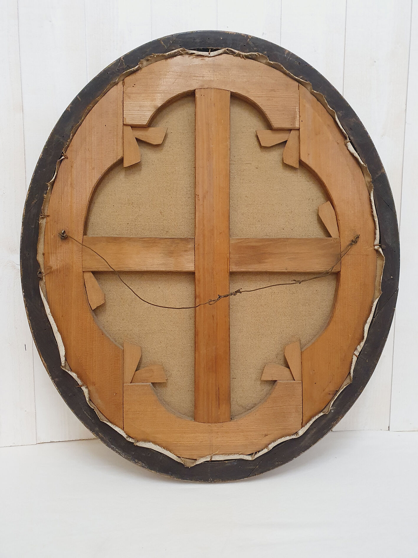 Oil portrait on canvas carved wooden frame