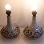 Pair of Danish ceramic lamps by Arne Fine Nielsen, 1970.
