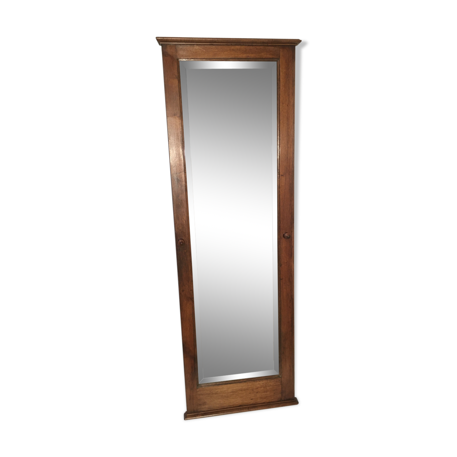 Bevelled mirror oak frame