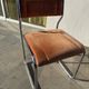 Pair of Bauhaus style dining chairs with infinity frame