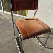 Pair of Bauhaus style dining chairs with infinity frame
