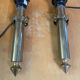 Pair of Antique Torch Style Candelabra Vintage Brass