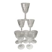 Lot de 8 verres à vin en cristal années 60