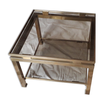 Square coffee table brass by Guy Lefevre for Maison Jansen