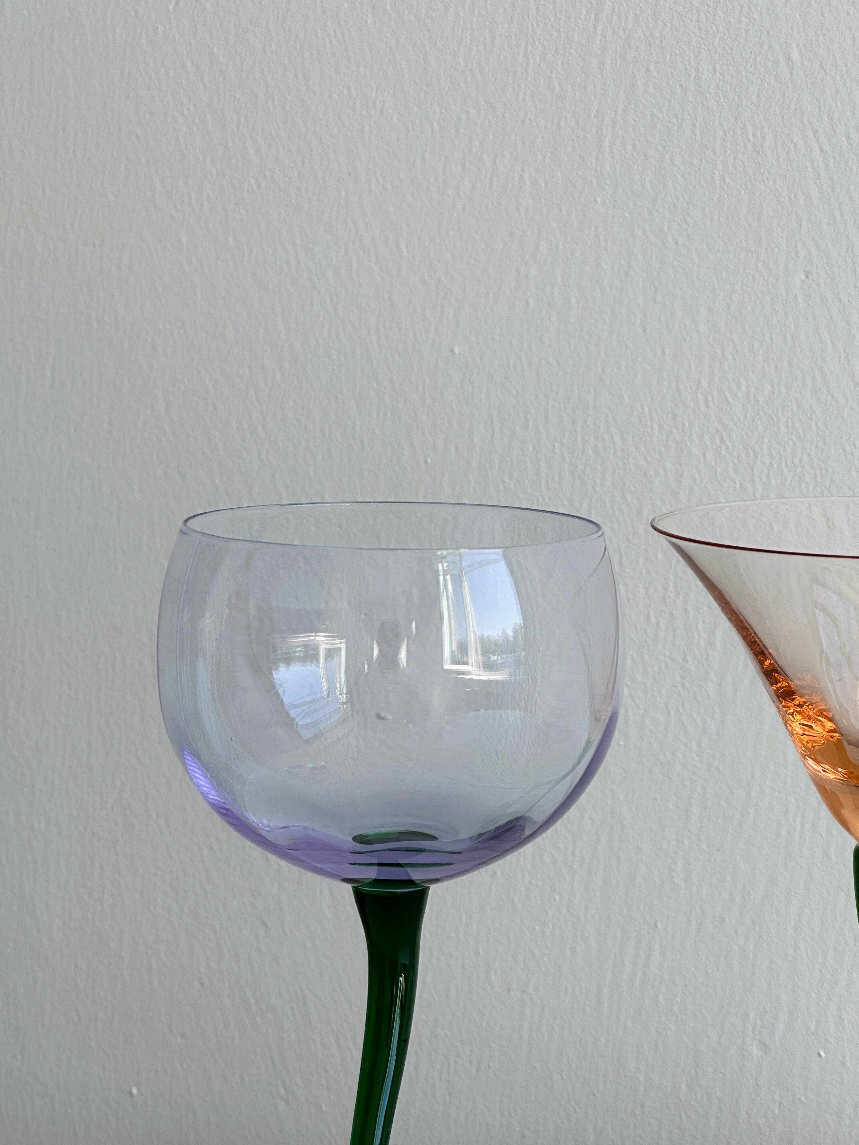 Duo of blown glasses