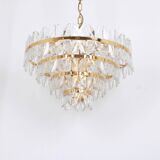 Chandelier Kalmar 'Corina', gilded brass and glass, Austria, 1970.