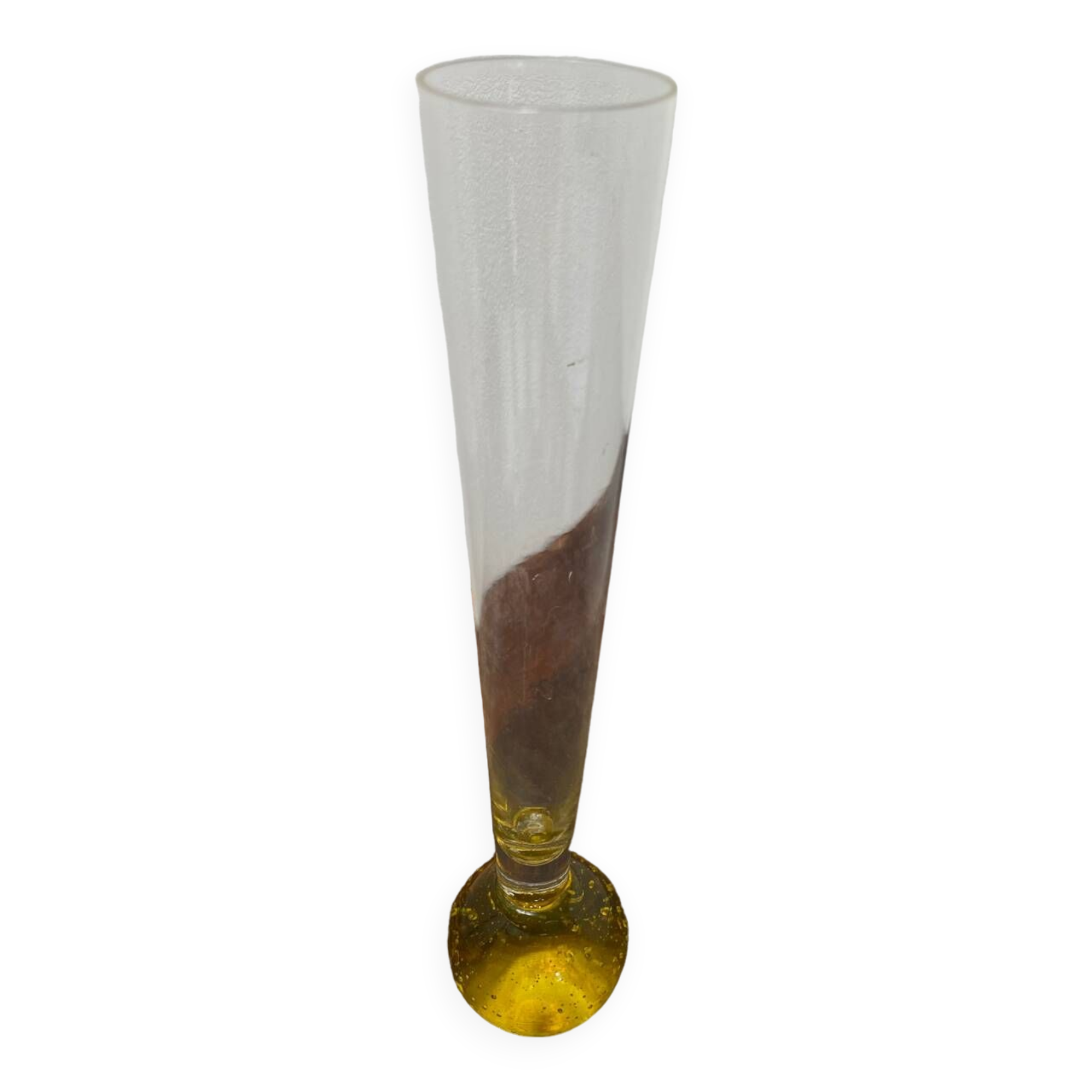 Vase bourgeon en verre à bulles