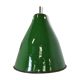 Small vintage industrial green enamel pendant lights, 1960s