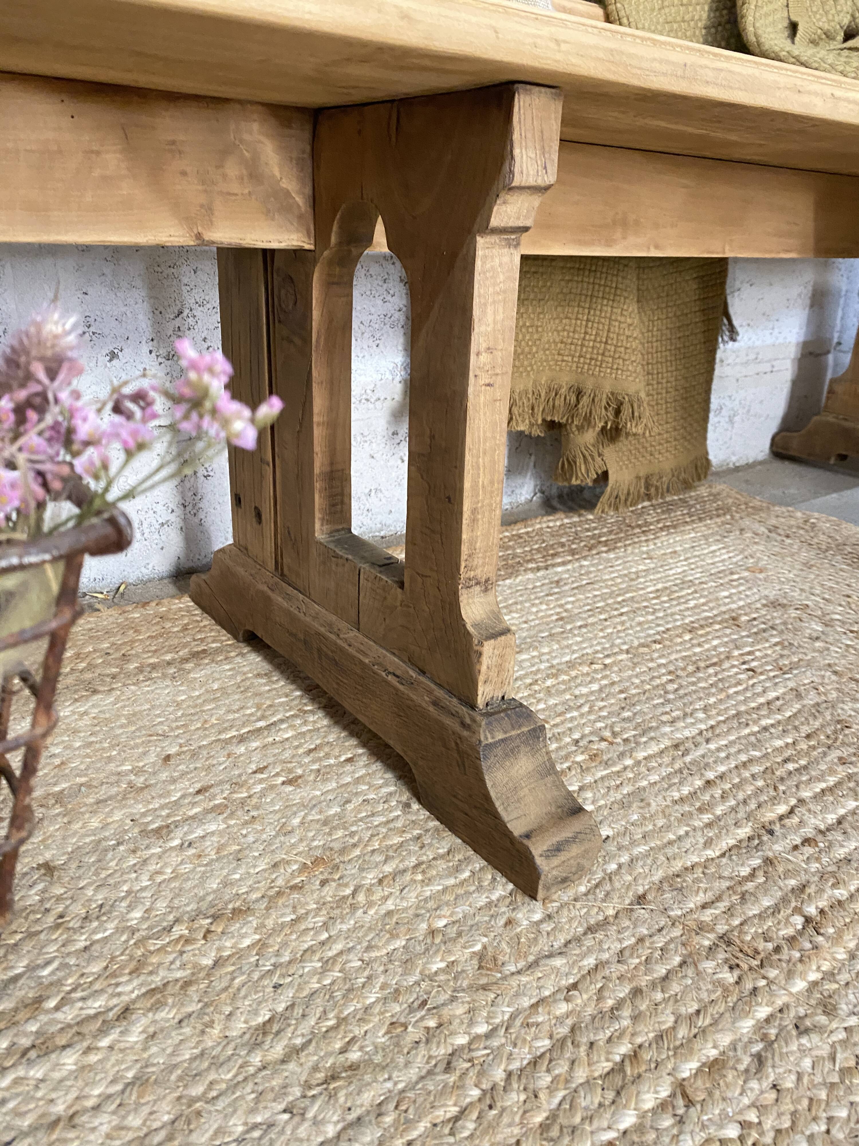 Large oak church pew