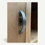 Armoire parisienne asymétrique bois brut 1950