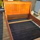 19th century walnut roller boat bed